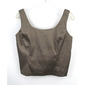 J.R. NITES by Carol Lin Gray Sleeveless Evening Top Blouse Vintage Womens 14